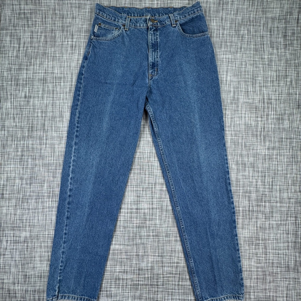 Carhartt Mens 36x34 B17 Relaxed Fit Tapered Jeans Blue Cotton Denim Five Pocket